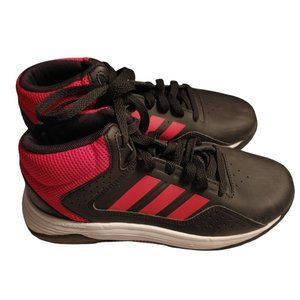 BOYS‎ SIZE 4 ADIDAS HIGH TOP SNEAKERS BLACK/RED